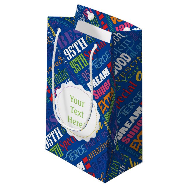 Unique And Special 95th Birthday Party Gifts Small Gift Bag (Front Angled)