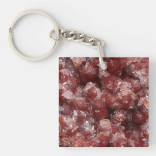 Unique Andradite Garnet Calcite Mineral Artwork Keychain