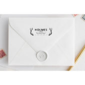 Unique Antler Family Name Return Address Stamp (Stamp View)