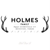Unique Antler Family Name Return Address Stamp (Stamp View)
