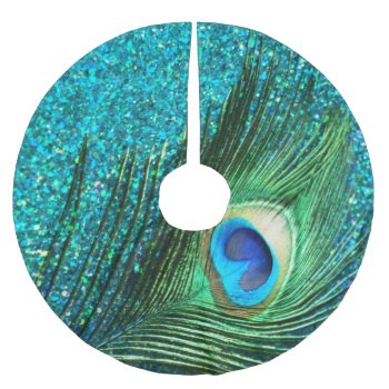 Unique Aqua Peacock Brushed Polyester Tree Skirt by Peacocks at Zazzle