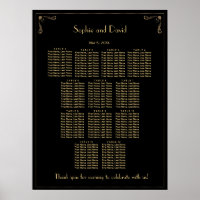 Unique Art Deco Great Gatsby Wedding Seating Chart