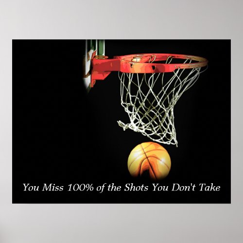 Unique Art Motivational Quote Basketball Poster