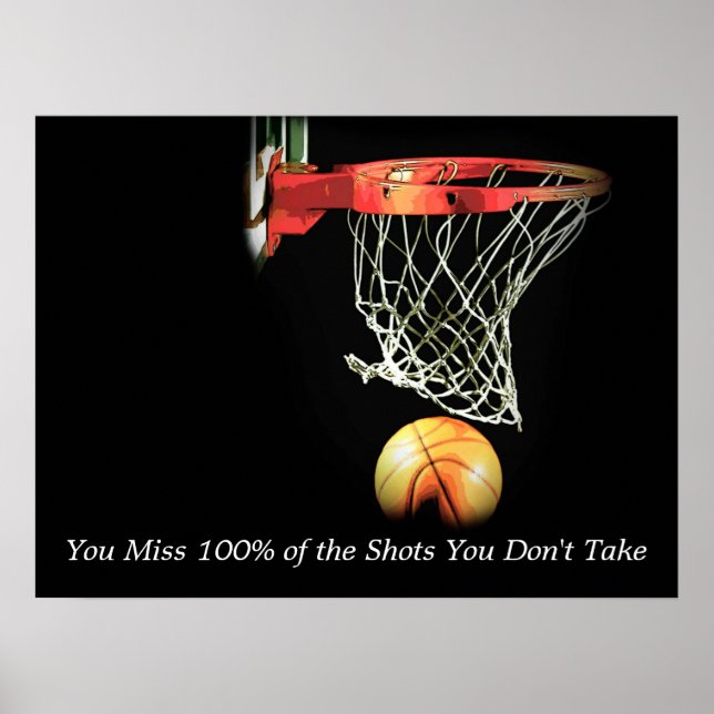 Unique Art Motivational Quote Basketball Poster (Front)
