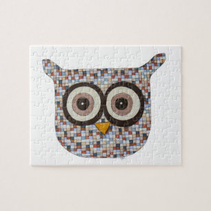 Unique Art Puzzle - Tweed Owl - Erin Brie Art