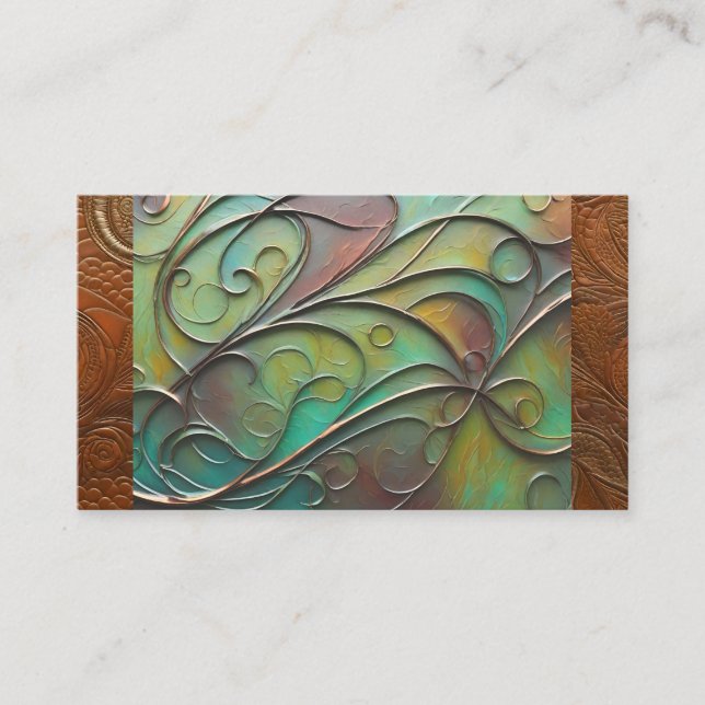 Unique artisan patina leather look Business Card (Front)