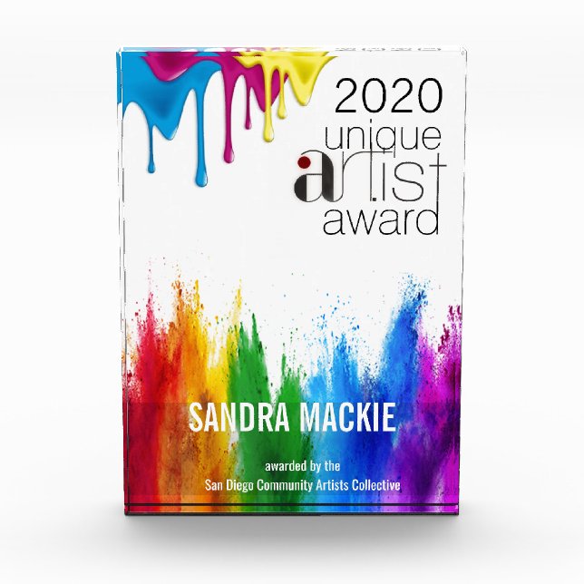 unique artist crystal award (Front)