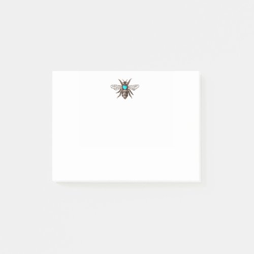 Unique Artistic Bee with Turquoise Heart Nature Post_it Notes