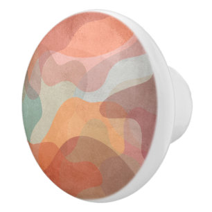 Unique Artistic Ceramic Knob with Vivid Color Patt