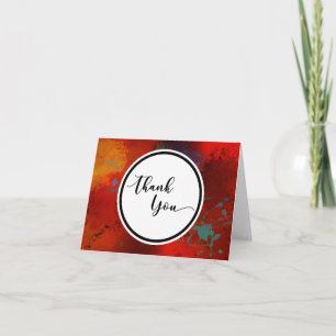 Unique, Artsy Red Thank You Card, 1 Card