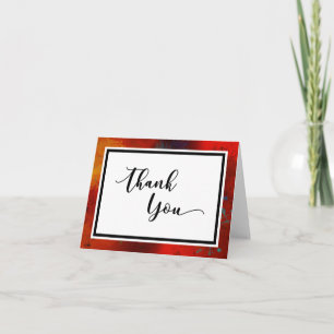 Unique, Artsy Red Thank You Card, 2 Card