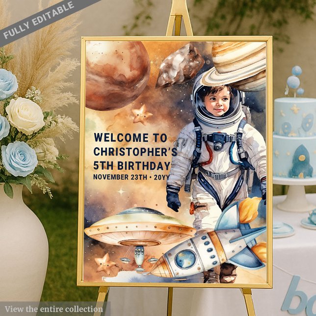 Unique Astronaut Space Themed Birthday Welcome   Foam Board (Unique Astronaut Space Themed Birthday Welcome Foam Board)