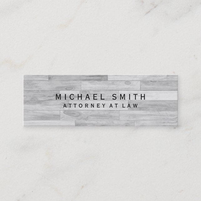 Unique Attorney at Law Grey Parquet Design Mini Business Card (Front)