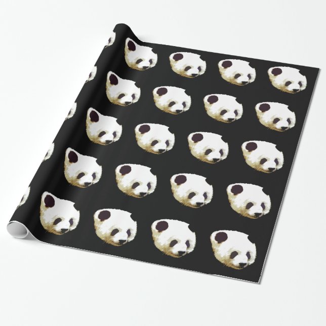 Unique Attractive Panda Wrapping Paper (Unrolled)