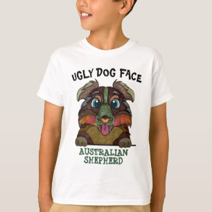 Unique Australian Shepherd ugly dog face T-Shirt