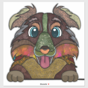 Unique Australian Shepherd ugly face Sticker