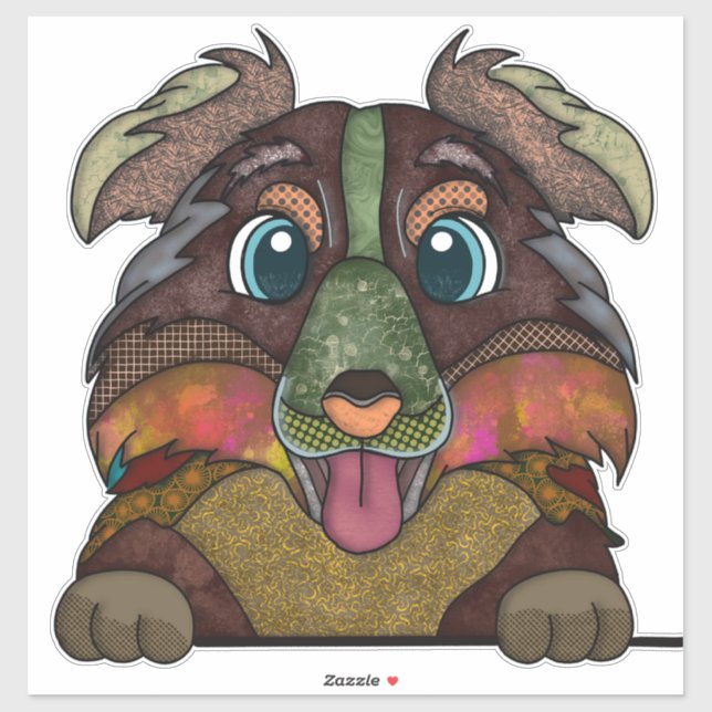 Unique Australian Shepherd ugly face Sticker (Sheet)