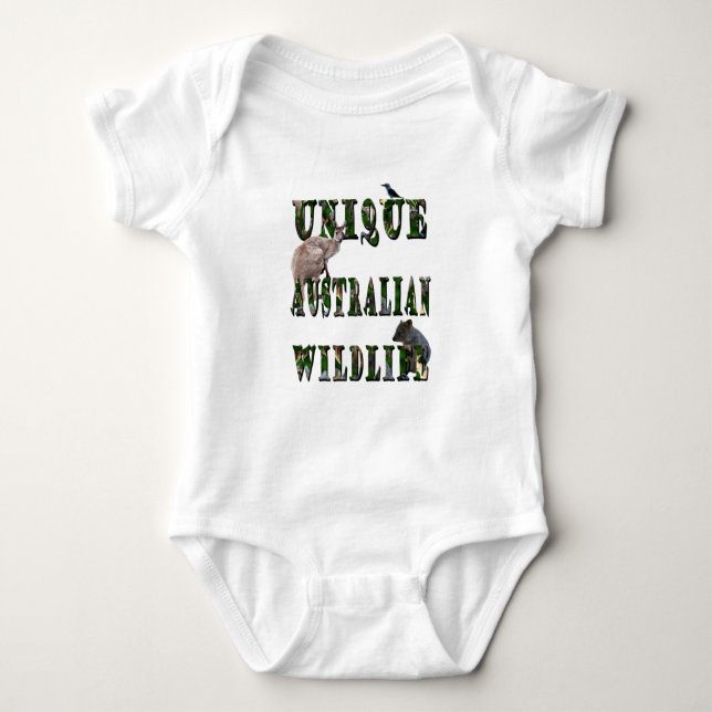Unique Australian Wildlife Picture Logo, Baby Body Baby Bodysuit (Front)