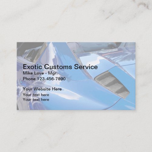 Unique Automotive Exotic Car Business Card