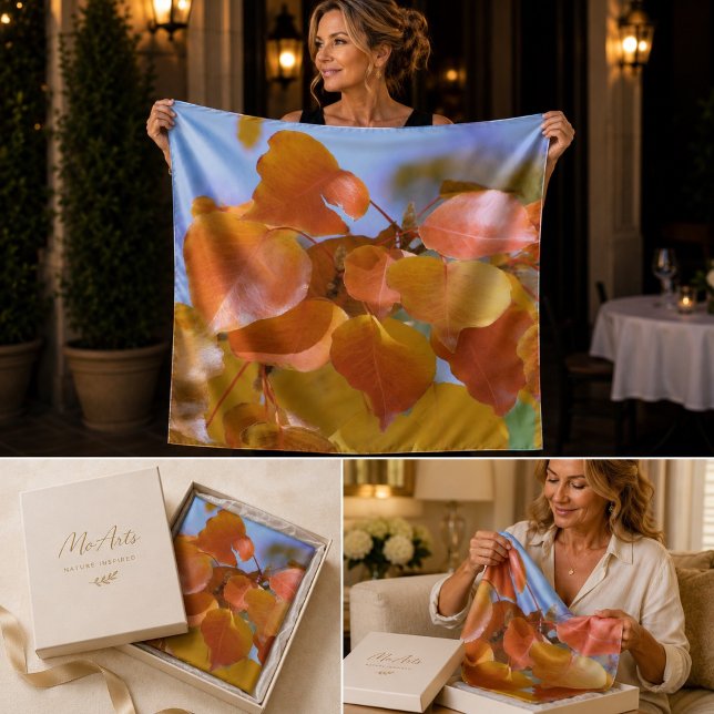 Unique Autumn leaves photo chiffon Scarf (Creator Uploaded)