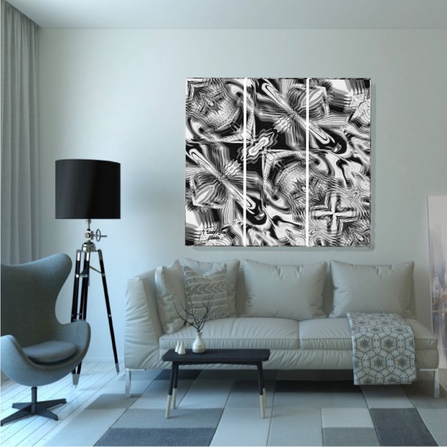 Unique B&W Abstract Marble Liquified Wall Art  (Creator Uploaded)
