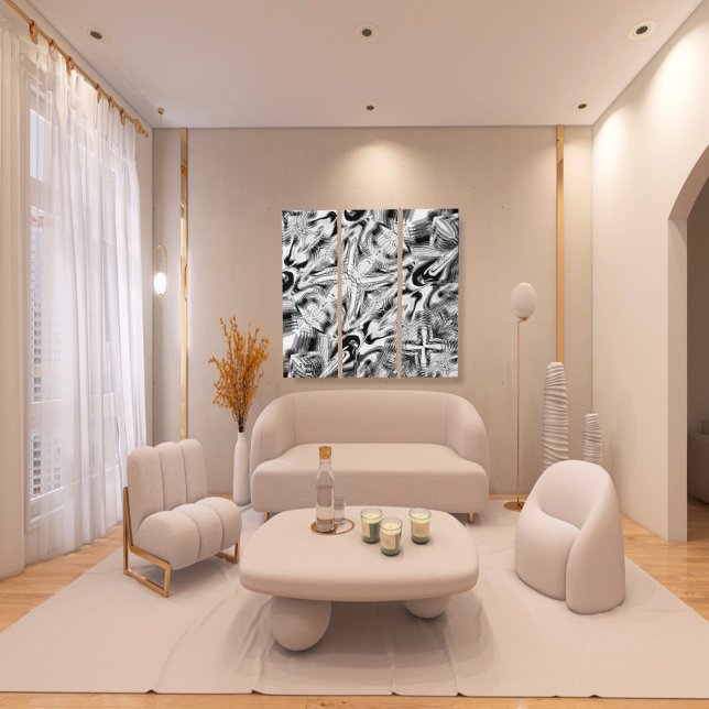 Unique B&W Abstract Marble Liquified Wall Art  (Creator Uploaded)