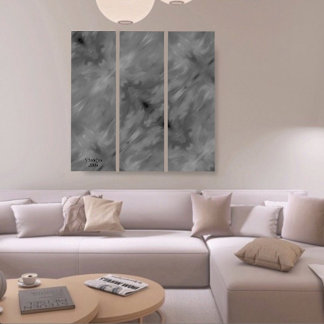 Unique B&W Abstract Marble Liquified Wall Art