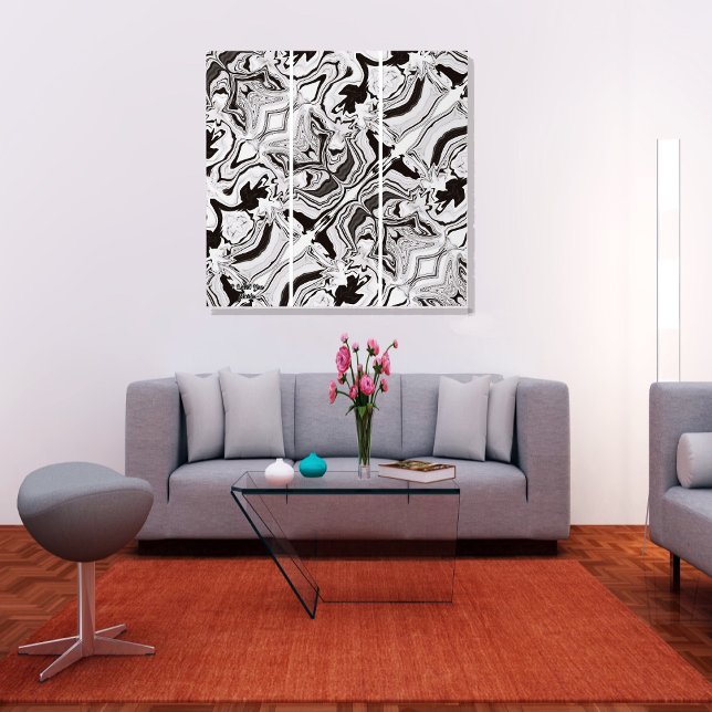 Unique B&W Abstract Marble Liquified Wall Art  (Creator Uploaded)