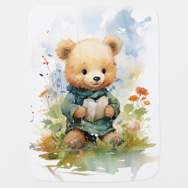 Unique Baby Bear themed baby blanket (Front)