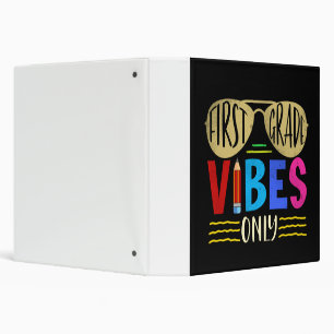 Unique Baby Boys 1st Grade Vibes Back to School 3 Ring Binder