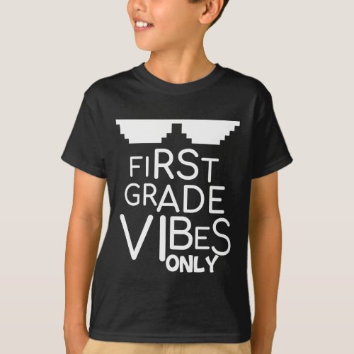 Unique Baby Boys First Grade Vibes Only kids T_Shirt
