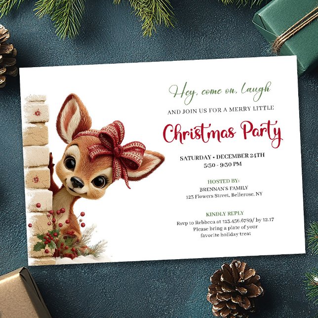 Unique Baby Fawn Cute Cartoon Watercolor Party  Invitation (Unique Baby Fawn Cute Cartoon Watercolor Party Invitation

)