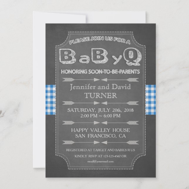 Unique Baby Shower BaByQ Invitation (Front)