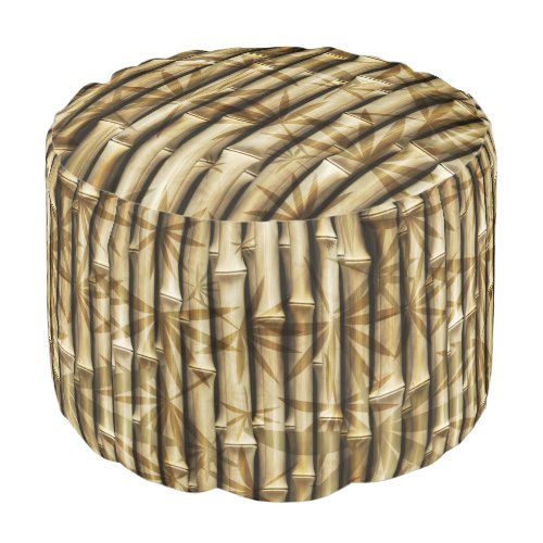 Unique Bamboo Theme Decor Pattern Pouf