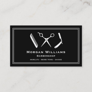 Unique Barbershop Barber Haircut Beard Trim Shave Business Card