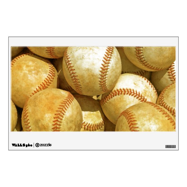 Unique Baseball Artwork Rectangle Wall Decal (Front)