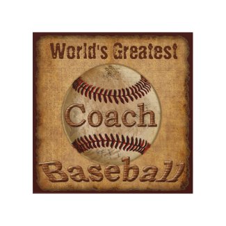 Unique Baseball Coach Gifts, Customizable Wood Art