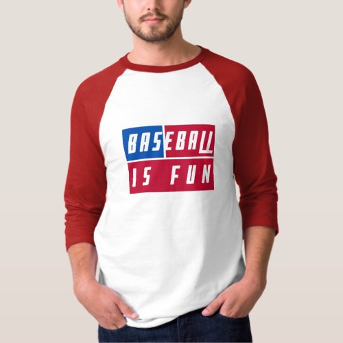 Unique Baseball Is Fun On American Flag Colors T_Shirt