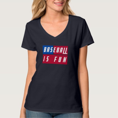 Unique Baseball Is Fun On American Flag Colors T_Shirt