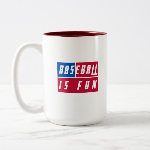 Unique Baseball Is Fun On American Flag Colors Two_Tone Coffee Mug