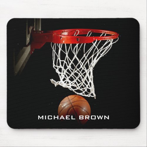 Unique Basketball Artwork Your Name Custom Mouse Pad