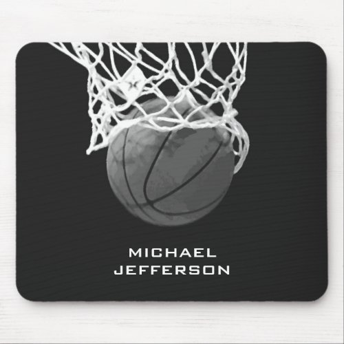 Unique Basketball Artwork Your Name Custom Mouse Pad