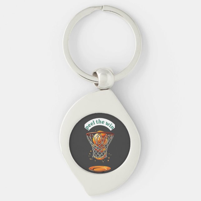Unique basketball lover gifts peel the win keychain (Front)
