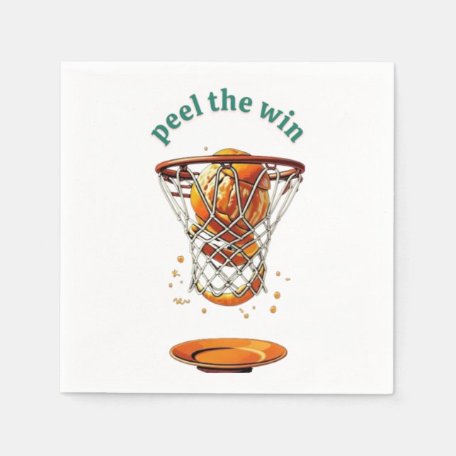 Unique basketball lover gifts peel the win napkins (Front)