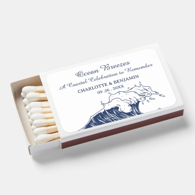 Unique Beach Wedding Favors Matchboxes (Front Open)