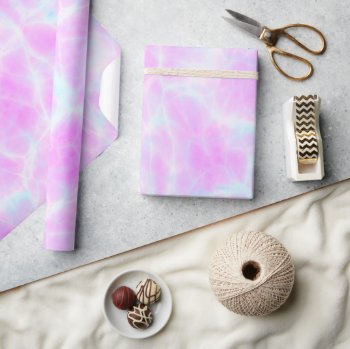Unique Beatiful Lilac Pink Bue Aqua Pastel Pattern Wrapping Paper by TabbyGun at Zazzle