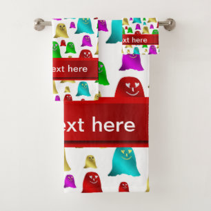 unique, beautiful, colorful, painted pattern a gre bath towel set