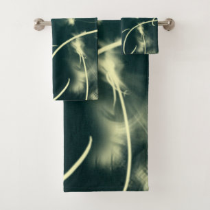 unique, beautiful, colorful, painted pattern a gre bath towel set