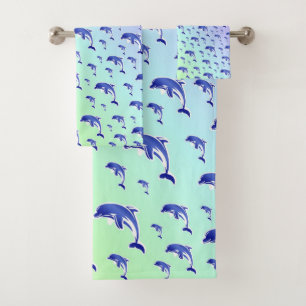 unique, beautiful, colorful, painted pattern a gre bath towel set