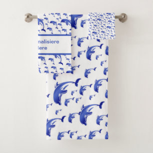 unique, beautiful, colorful, painted pattern a gre bath towel set